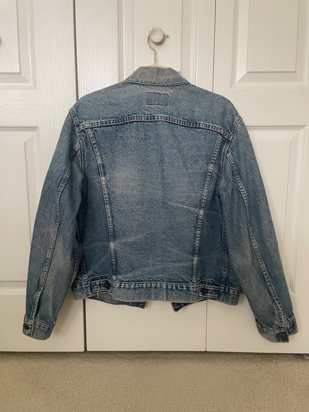 Levi's Blue Distressed Denim Trucker Jacket - Picture 3 of 3